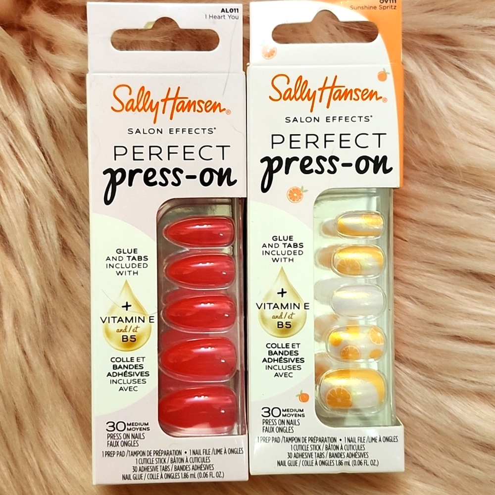 Brand New SALLY HANSEN PERFECT PRESS-ON FALSE NAILS-2CT